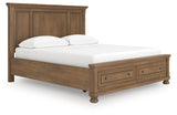 Feddinger Medium Brown California King Panel Storage Bed from Ashley - Luna Furniture
