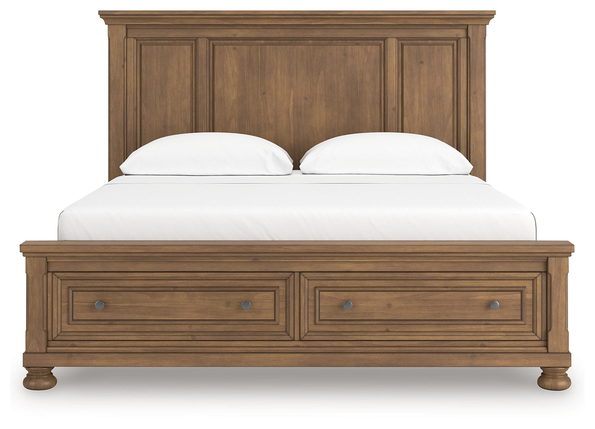 Feddinger Medium Brown California King Panel Storage Bed from Ashley - Luna Furniture