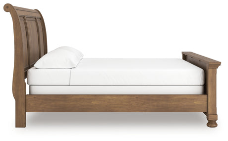 Feddinger Medium Brown California King Sleigh Bed from Ashley - Luna Furniture
