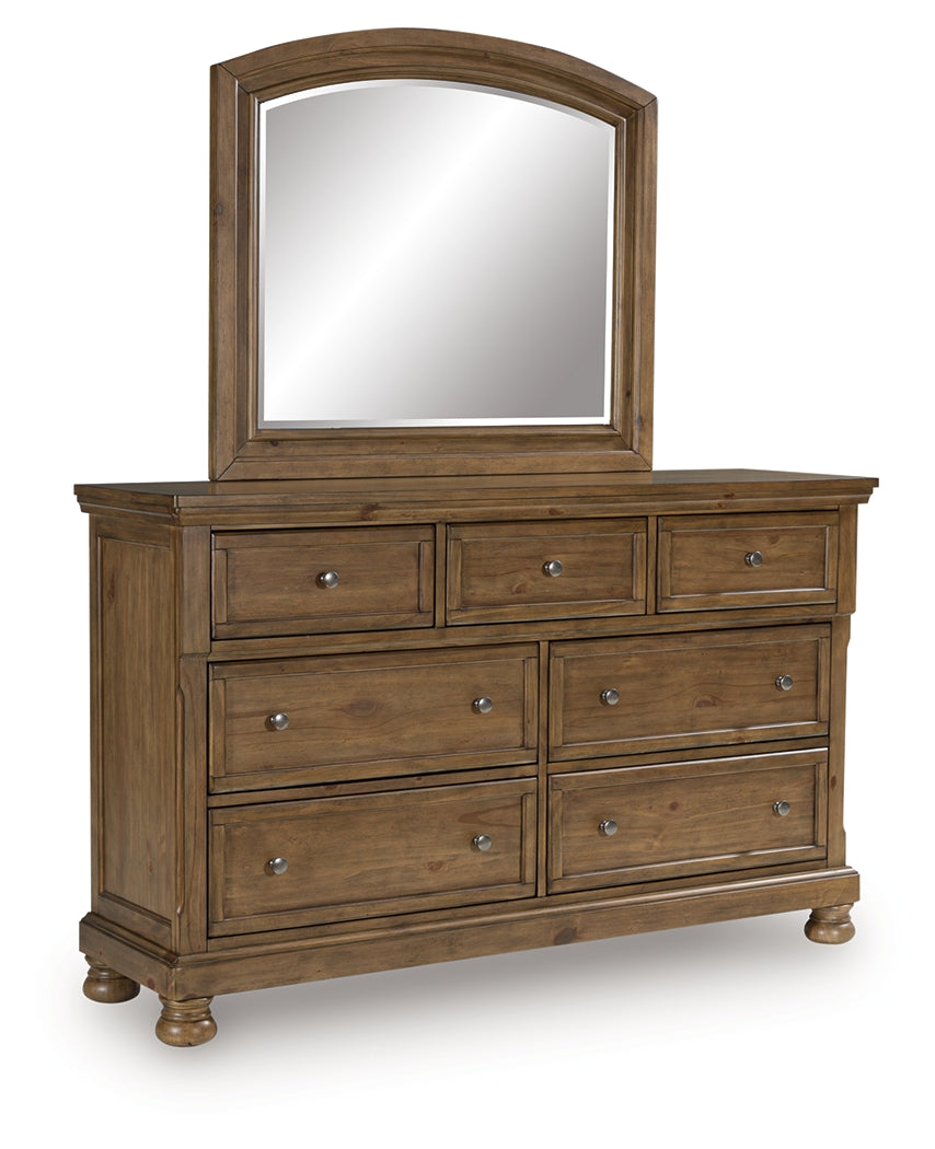 Feddinger Medium Brown Dresser and Mirror from Ashley - Luna Furniture