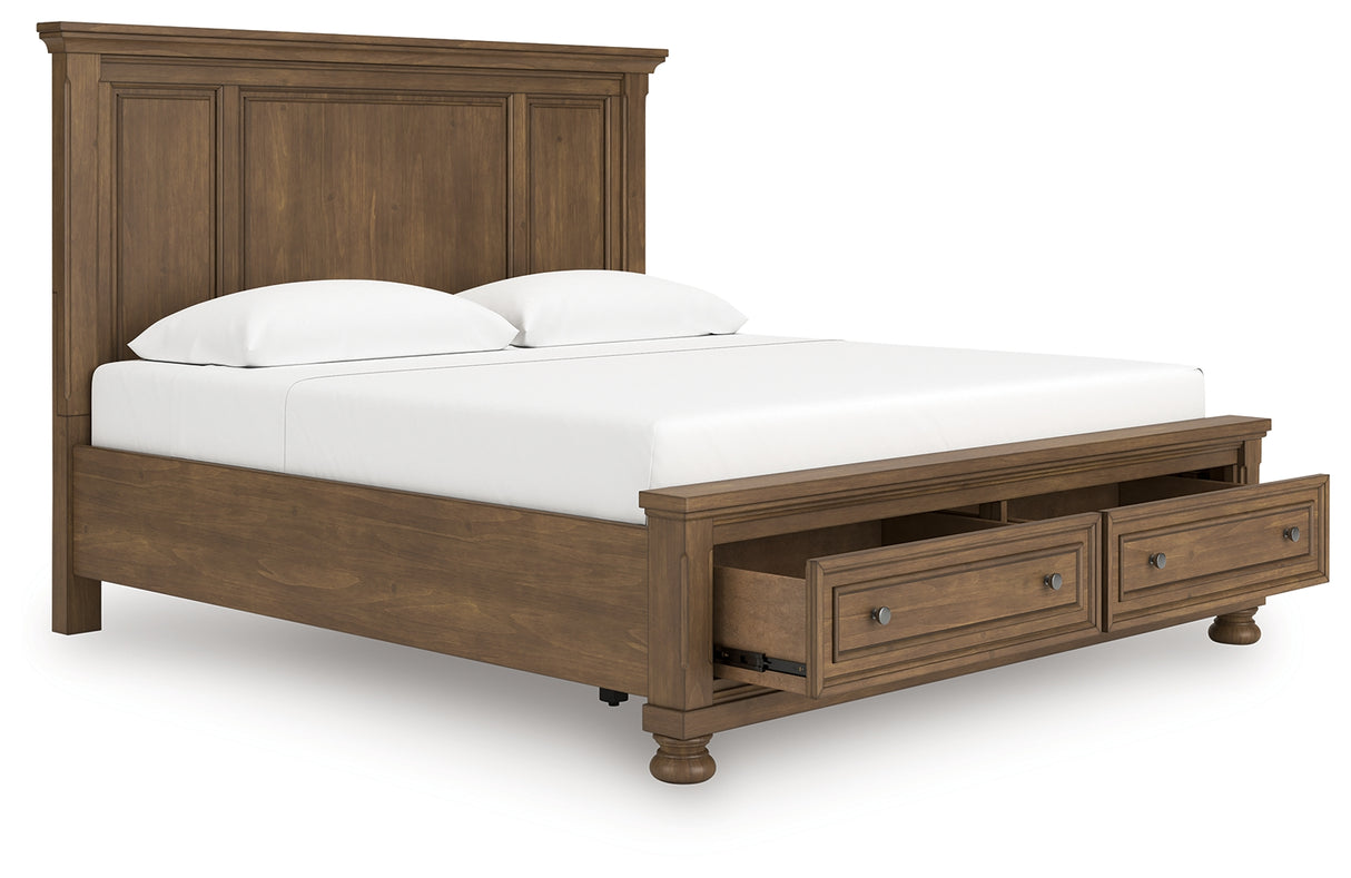 Feddinger Medium Brown King Panel Storage Bed from Ashley - Luna Furniture