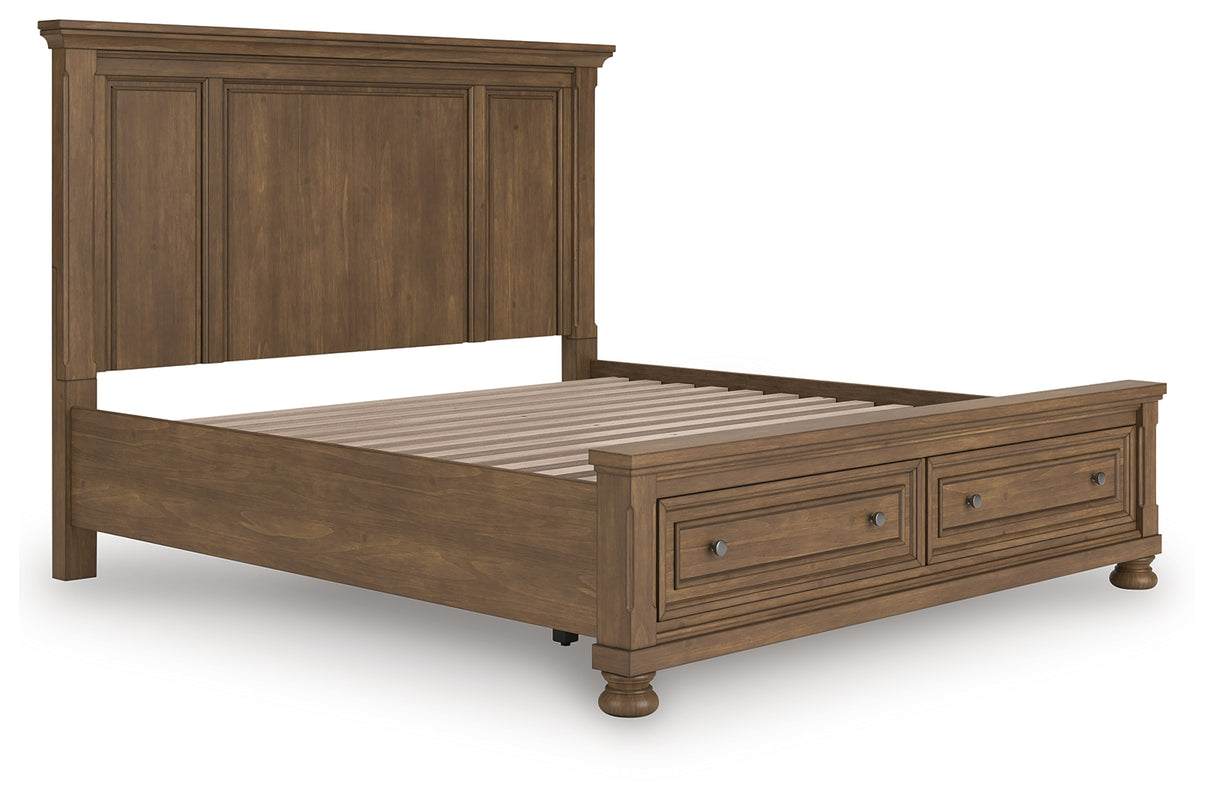 Feddinger Medium Brown King Panel Storage Bed from Ashley - Luna Furniture