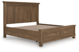 Feddinger Medium Brown King Panel Storage Bed from Ashley - Luna Furniture