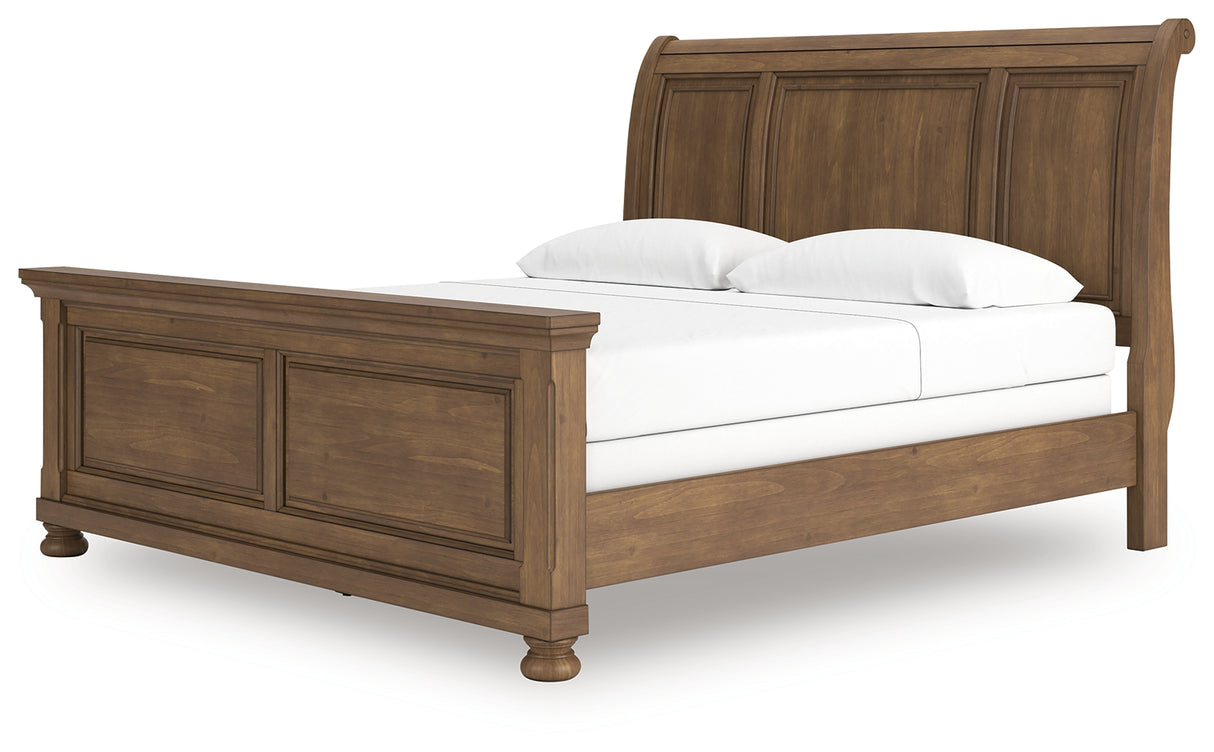 Feddinger Medium Brown King Sleigh Bed from Ashley - Luna Furniture