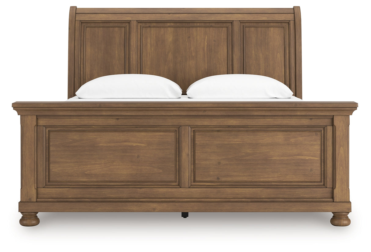 Feddinger Medium Brown King Sleigh Bed from Ashley - Luna Furniture