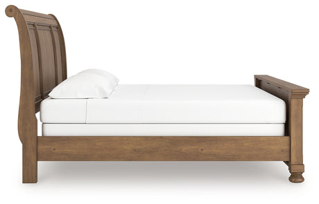 Feddinger Medium Brown King Sleigh Bed from Ashley - Luna Furniture