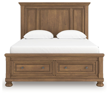 Feddinger Medium Brown Queen Panel Storage Bed from Ashley - Luna Furniture