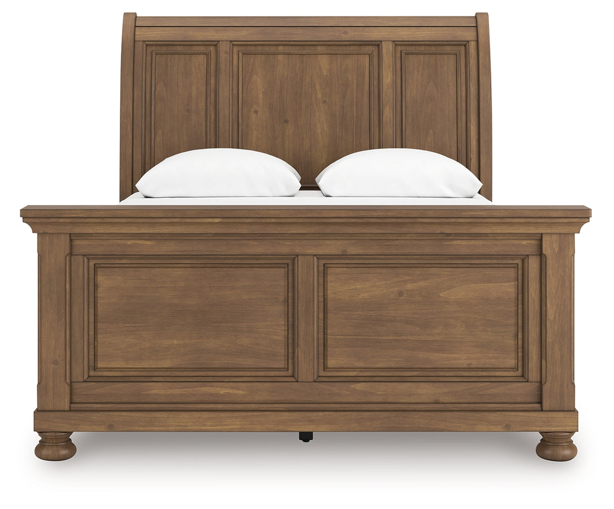 Feddinger Medium Brown Queen Sleigh Bed from Ashley - Luna Furniture