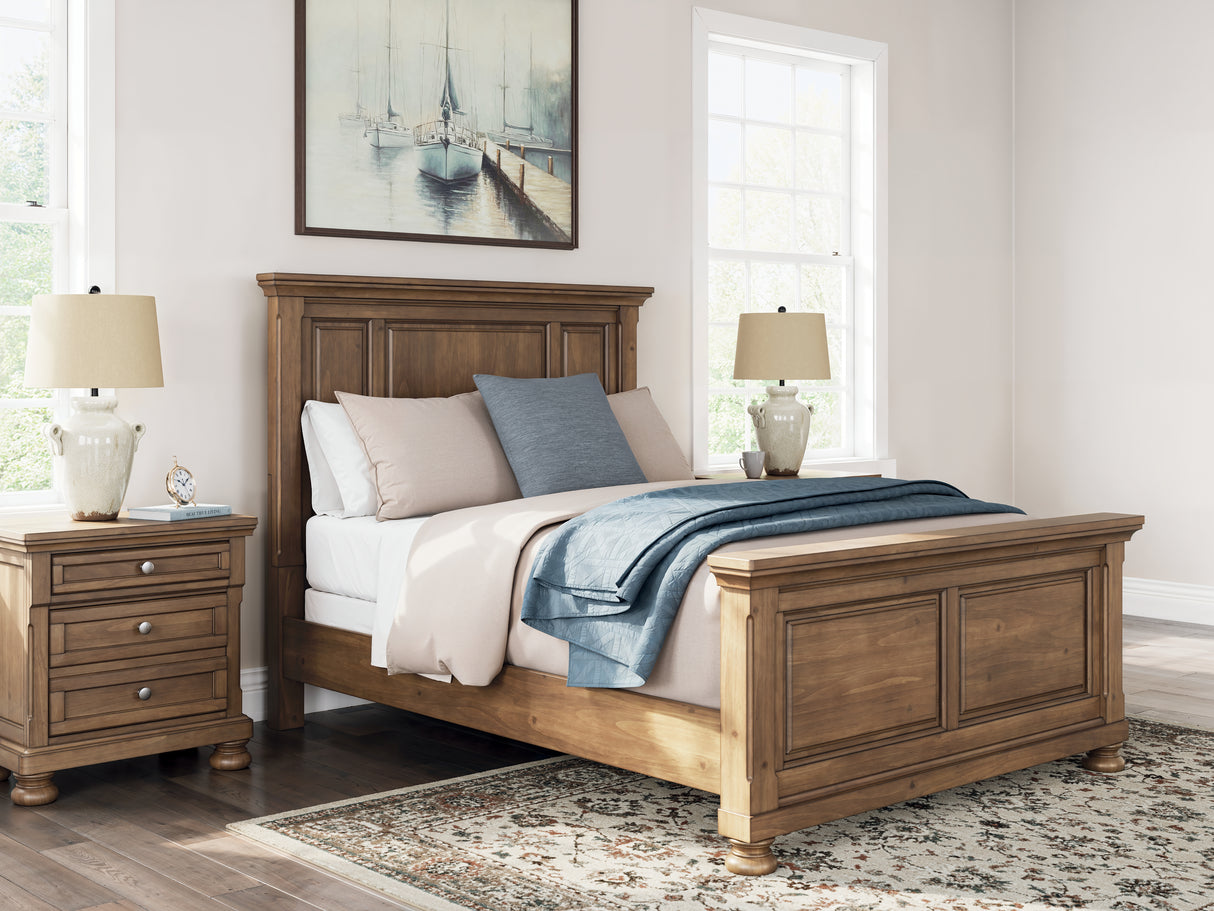 Feddinger Queen Panel Bed with Dresser and Nightstand in Medium Brown from Ashley - Luna Furniture