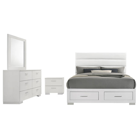 Felicity White 4-Piece California King Platform Bedroom Set from Coaster - Luna Furniture