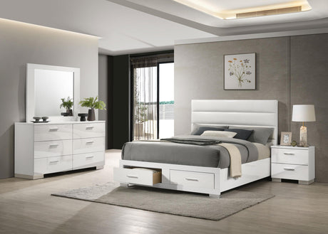 Felicity White 4-Piece Eastern King Platform Bedroom Set from Coaster - Luna Furniture