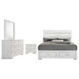 Felicity White 4-Piece Eastern King Platform Bedroom Set from Coaster - Luna Furniture