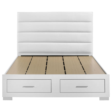 Felicity White High Gloss Eastern King Storage Bed from Coaster - Luna Furniture