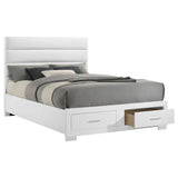 Felicity White High Gloss Queen Storage Bed from Coaster - Luna Furniture
