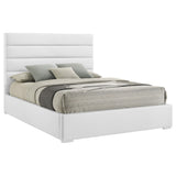 Felicity White Upholstered California King Platform Bed from Coaster - Luna Furniture