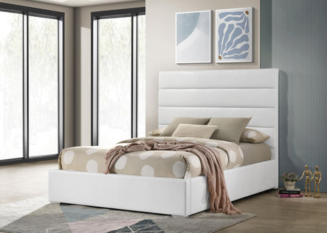 Felicity White Upholstered Full Platform Bed from Coaster - Luna Furniture