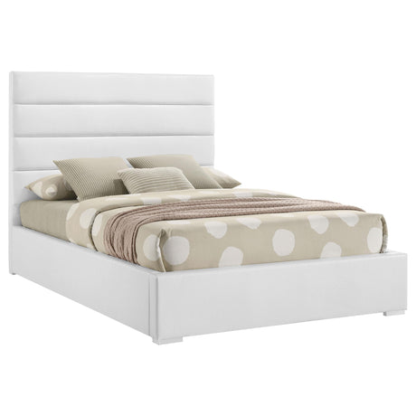 Felicity White Upholstered Full Platform Bed from Coaster - Luna Furniture