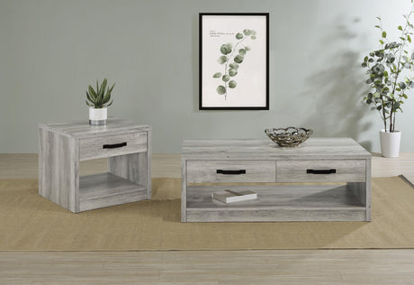 Felix Gray Driftwood 2-Piece Coffee and End Table Set from Coaster - Luna Furniture