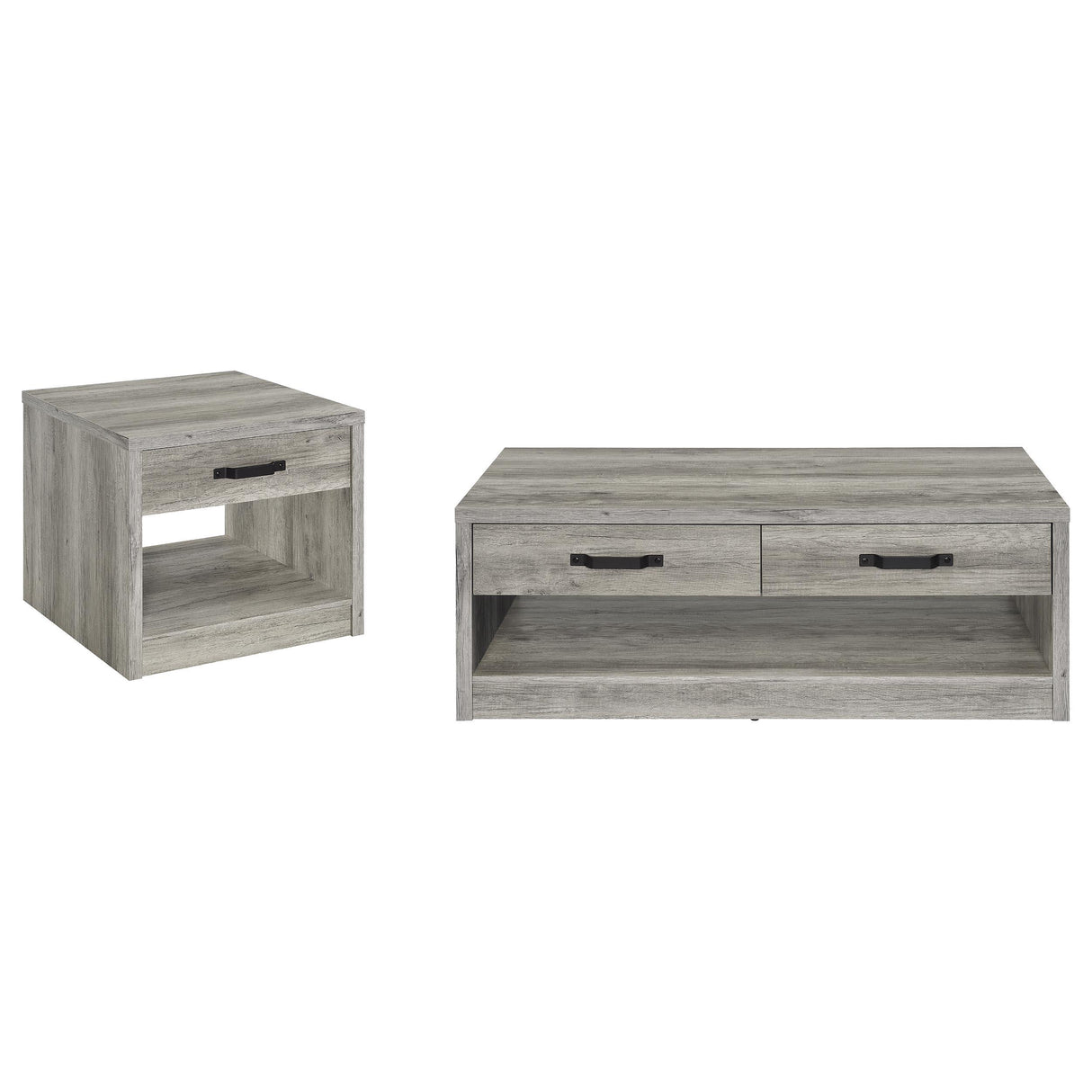 Felix Gray Driftwood 2-Piece Coffee and End Table Set from Coaster - Luna Furniture