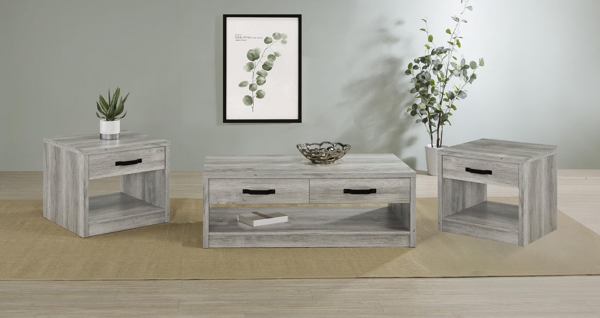 Felix Gray Driftwood 3-Piece Coffee and End Table Set from Coaster - Luna Furniture