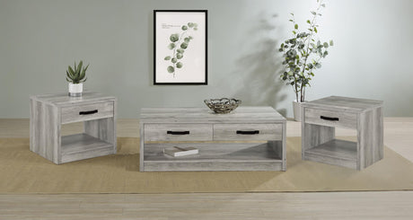 Felix Gray Driftwood 3-Piece Coffee and End Table Set from Coaster - Luna Furniture