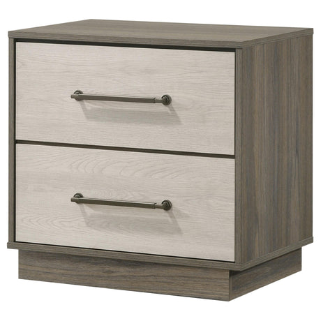 Fenwick Gray Oak 2-Drawer Nightstand from Coaster - Luna Furniture