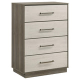 Fenwick Gray Oak 4-Drawer Chest of Drawers from Coaster - Luna Furniture