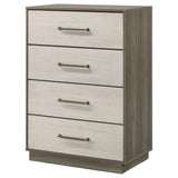Fenwick Gray Oak 4-Drawer Chest of Drawers from Coaster - Luna Furniture