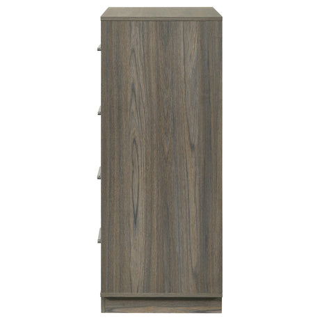 Fenwick Gray Oak 4-Drawer Chest of Drawers from Coaster - Luna Furniture