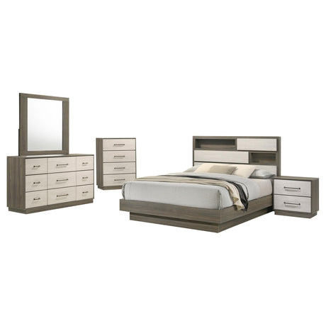 Fenwick Gray Oak 5-Piece Eastern King Bedroom Set from Coaster - Luna Furniture