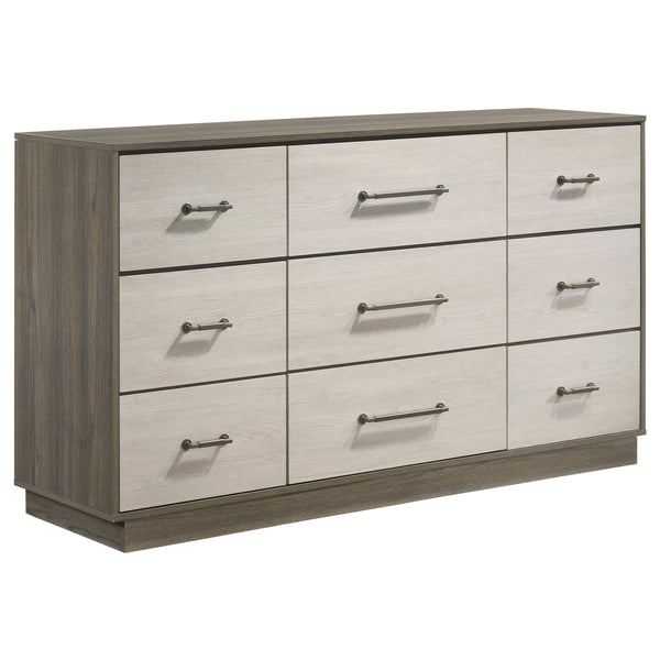 Fenwick Gray Oak 9-Drawer Dresser