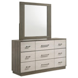 Fenwick Gray Oak 9-Drawer Dresser with Mirror from Coaster - Luna Furniture
