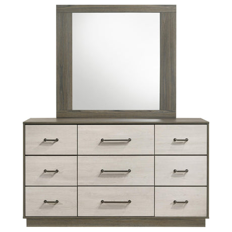 Fenwick Gray Oak 9-Drawer Dresser with Mirror from Coaster - Luna Furniture