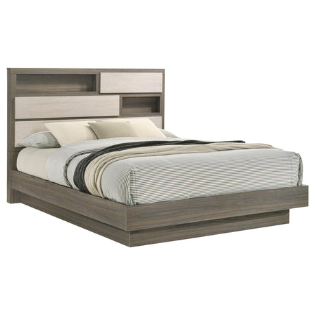 Fenwick Gray Oak Queen Bed Bookcase Headboard from Coaster - Luna Furniture
