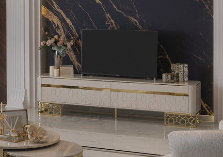 Ferani Ivory Living Room Set from Luna Luxury - Luna Furniture