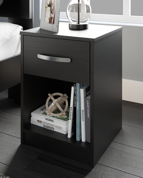 Finch Black Nightstand from Ashley - Luna Furniture