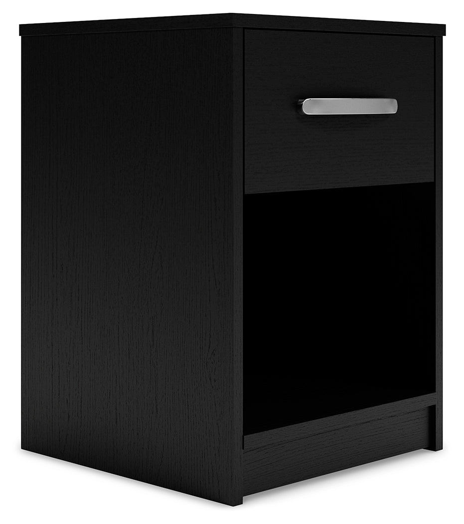 Finch Black Nightstand from Ashley - Luna Furniture