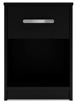 Finch Black Nightstand from Ashley - Luna Furniture