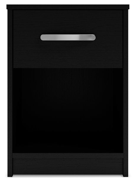 Finch Black Nightstand from Ashley - Luna Furniture