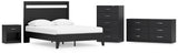 Finch Queen Panel Platform Bed with Dresser, Chest and Nightstand in Black/Brown from Ashley - Luna Furniture