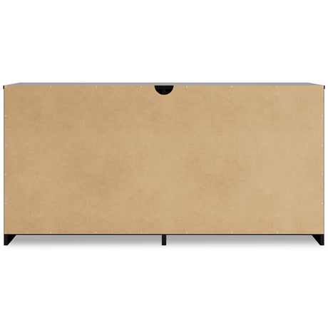 Finch Queen Panel Platform Bed with Dresser, Chest and Nightstand in Black/Brown from Ashley - Luna Furniture