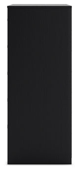 Finch Queen Panel Platform Bed with Dresser, Chest and Nightstand in Black/Brown from Ashley - Luna Furniture