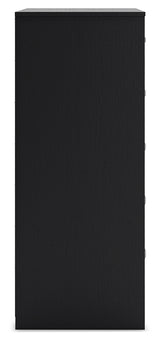 Finch Queen Panel Headboard with Dresser and Chest in Black from Ashley - Luna Furniture