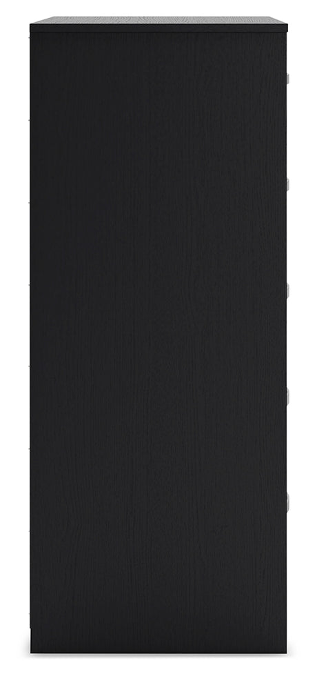 Finch Queen Panel Headboard with Dresser and Chest in Black from Ashley - Luna Furniture