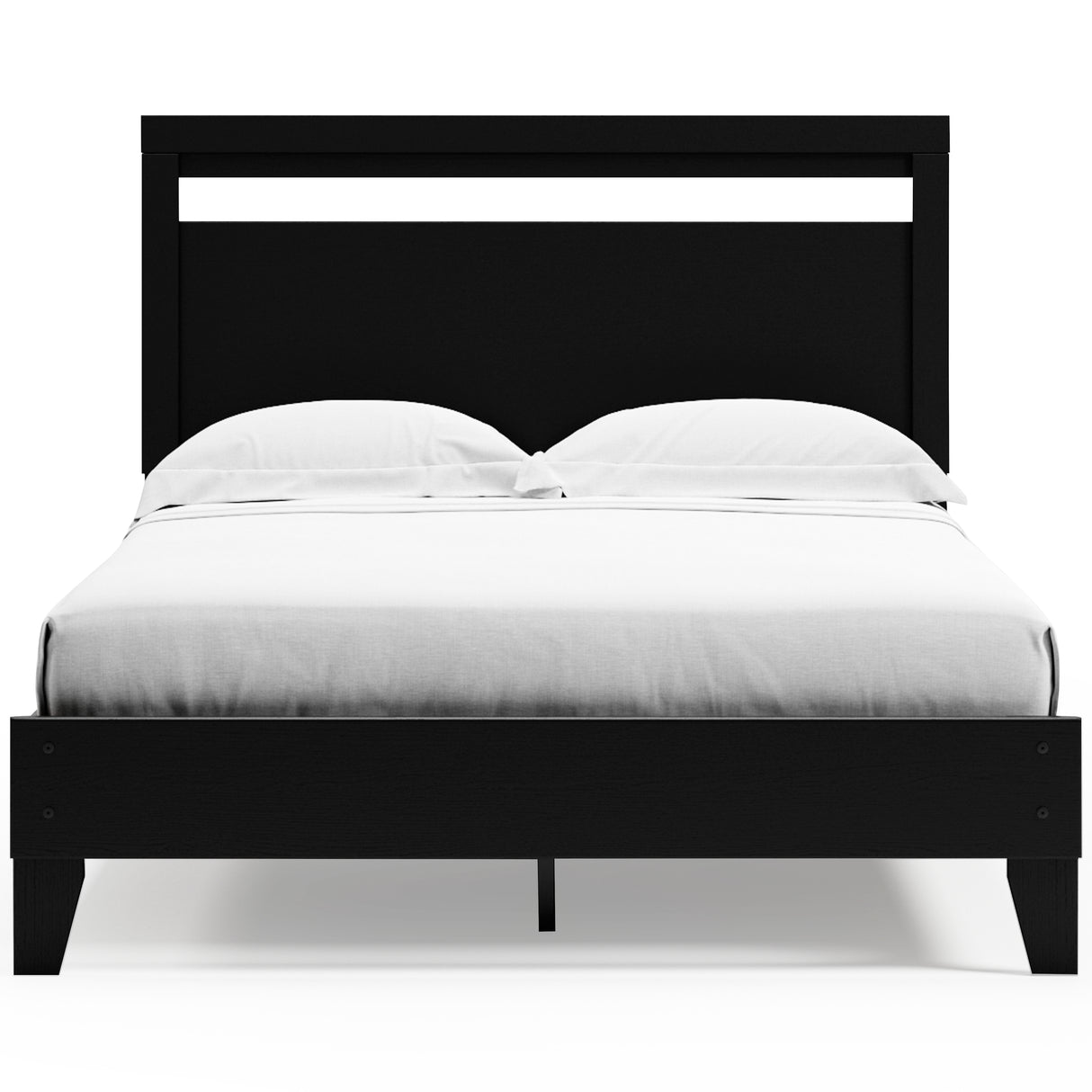 Finch Queen Panel Platform Bed with 2 Nightstands in Black/Brown from Ashley - Luna Furniture