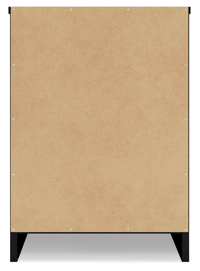 Finch Queen Panel Platform Bed with Dresser and 2 Nightstands in Black/Brown from Ashley - Luna Furniture