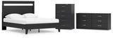 Finch Queen Panel Platform Bed with Dresser and Chest in Black/Brown from Ashley - Luna Furniture