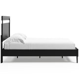 Finch Queen Panel Platform Bed with Dresser and Chest in Black/Brown from Ashley - Luna Furniture
