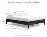 Finch Queen Platform Bed with 2 Nightstands in Black from Ashley - Luna Furniture