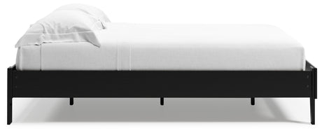 Finch Queen Platform Bed with Dresser, Chest and 2 Nightstands in Black from Ashley - Luna Furniture